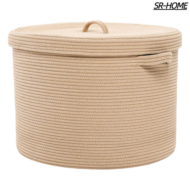 SRHOME Extra Large Fabric Storage Basket with Lid Wayfair